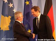 Në foto  ministri i Jashtëm i Kosovës, Skender Hyseni me shefin e diplomacisë  gjermane, Guido Westerwelle